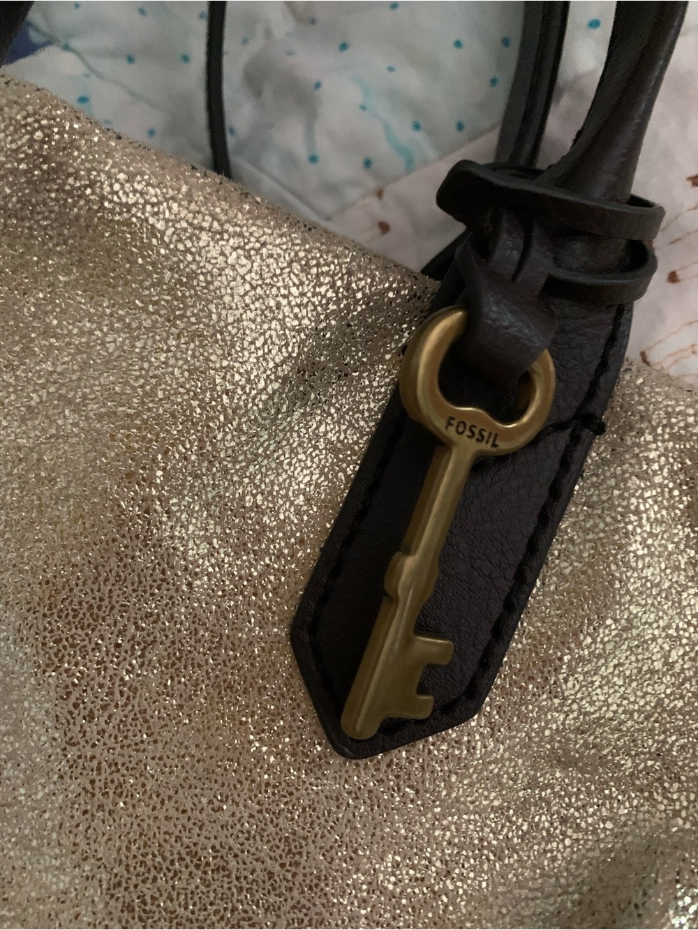 Fossil Metallic Leather Crossbody Bag - Picture 4 of 10